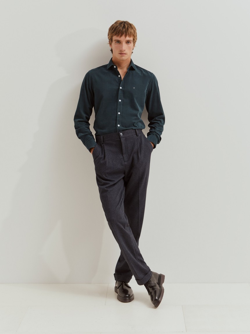 Camisa bombazine slim fit