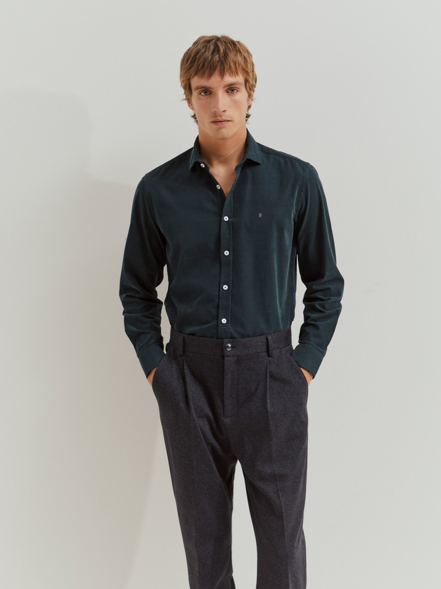 Camisa bombazine slim fit