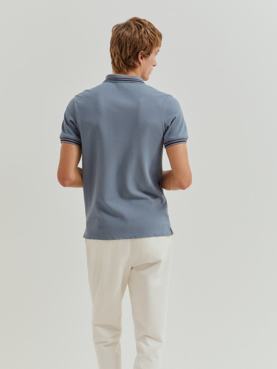 Slim fit pique polo shirt