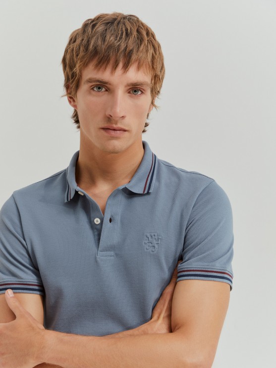 Slim fit pique polo shirt