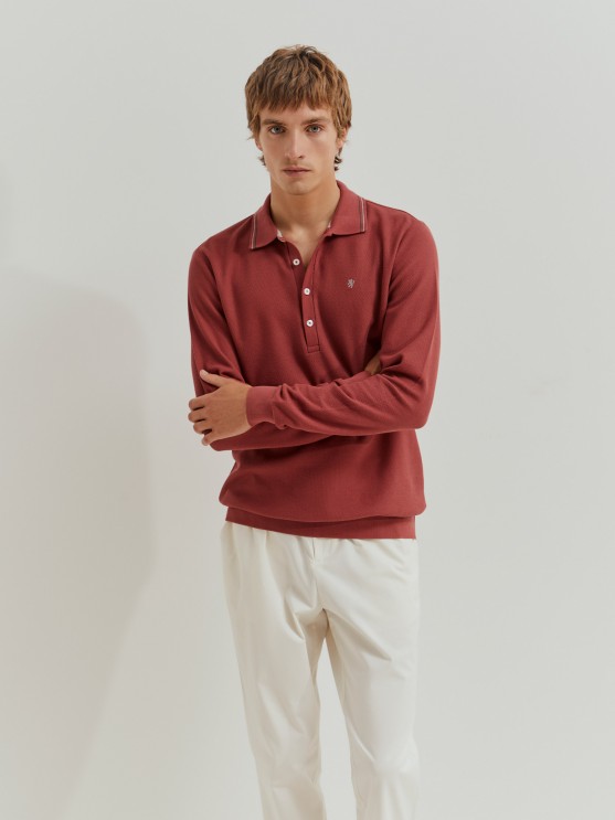 Camisa polo de manga larga