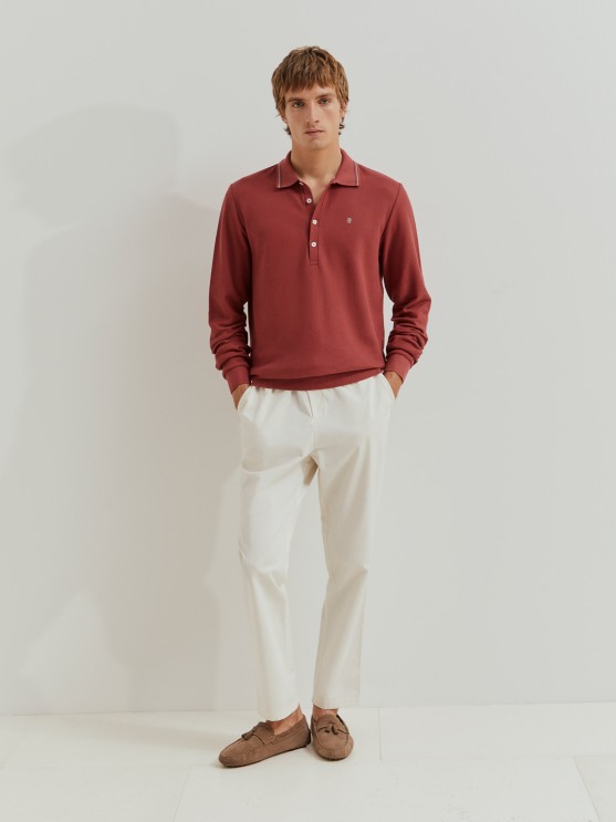 Camisa polo de manga larga