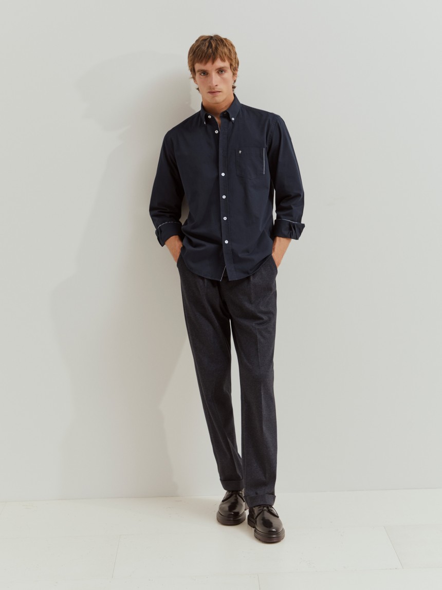 Camisa regular fit de algod�o