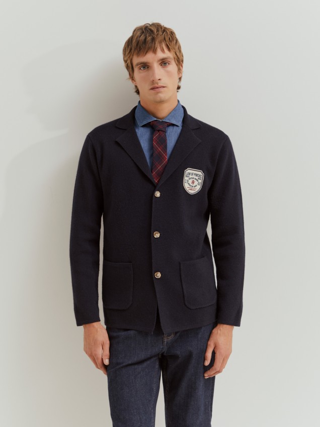 Blazer with embroidered emblem