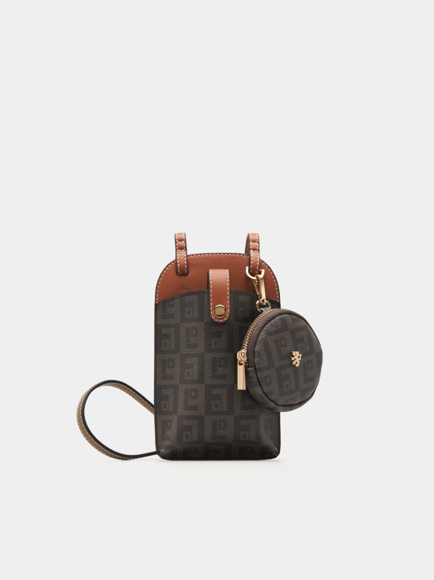 Cell phone holder with removable pouch