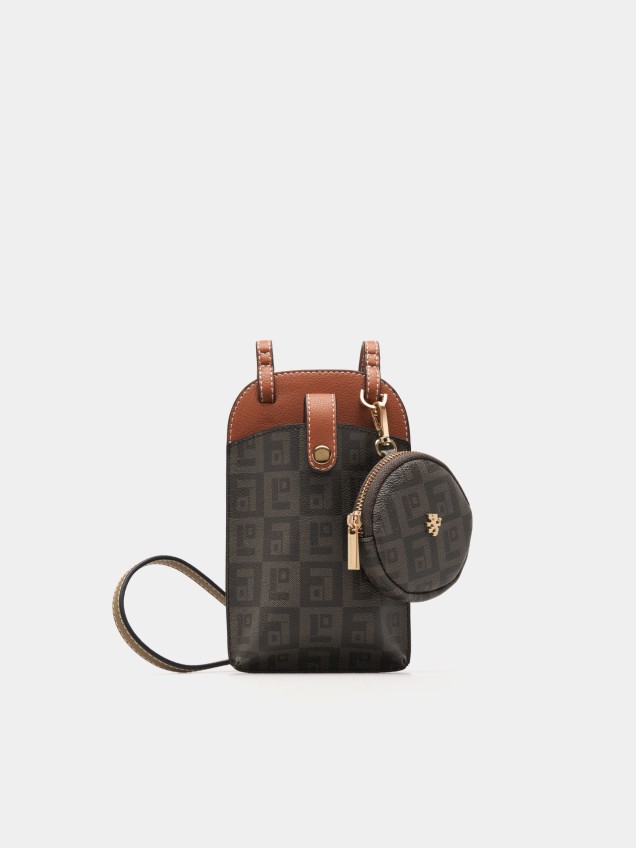 Cell phone holder with removable pouch
