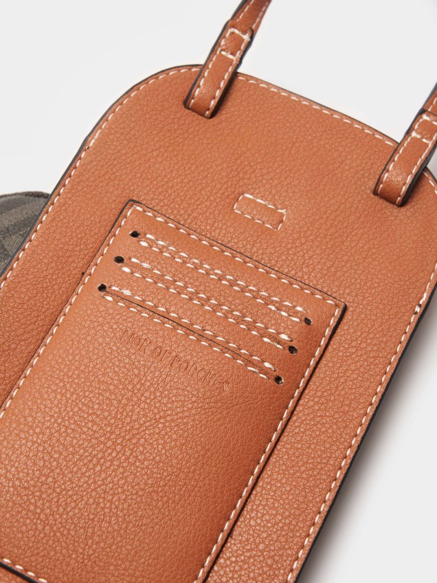 Cell phone holder with removable pouch