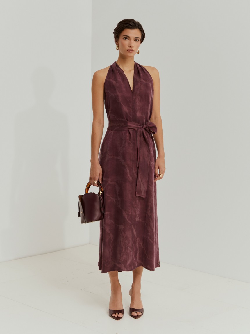 Vestido de lyocell estampado
