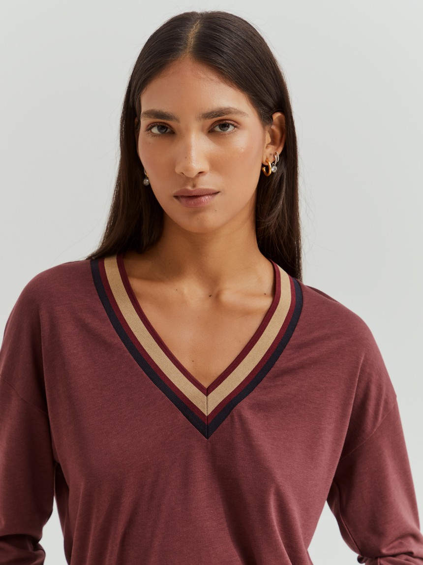Camisola liocel e algod�o