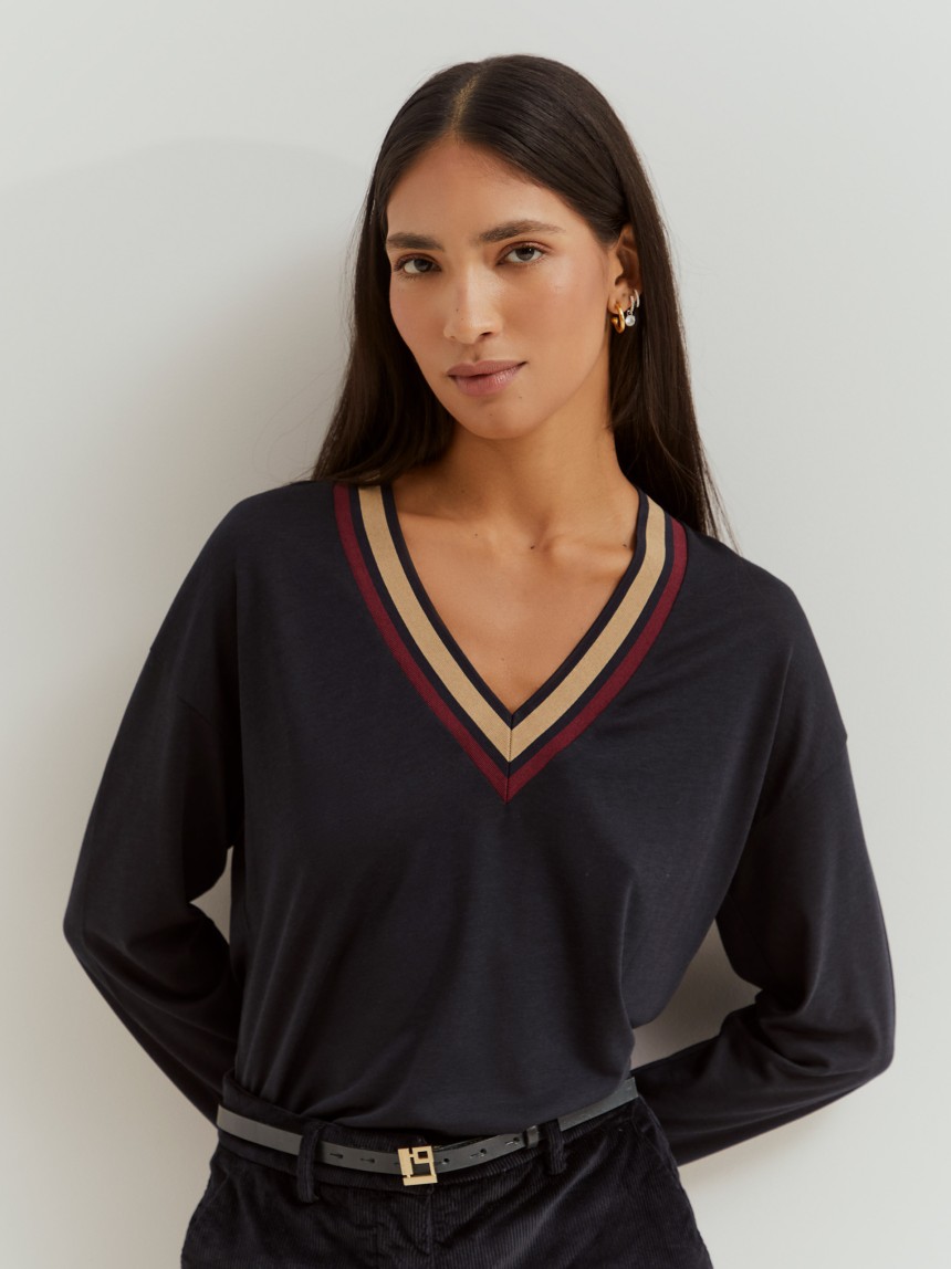 Lyocell and cotton sweater