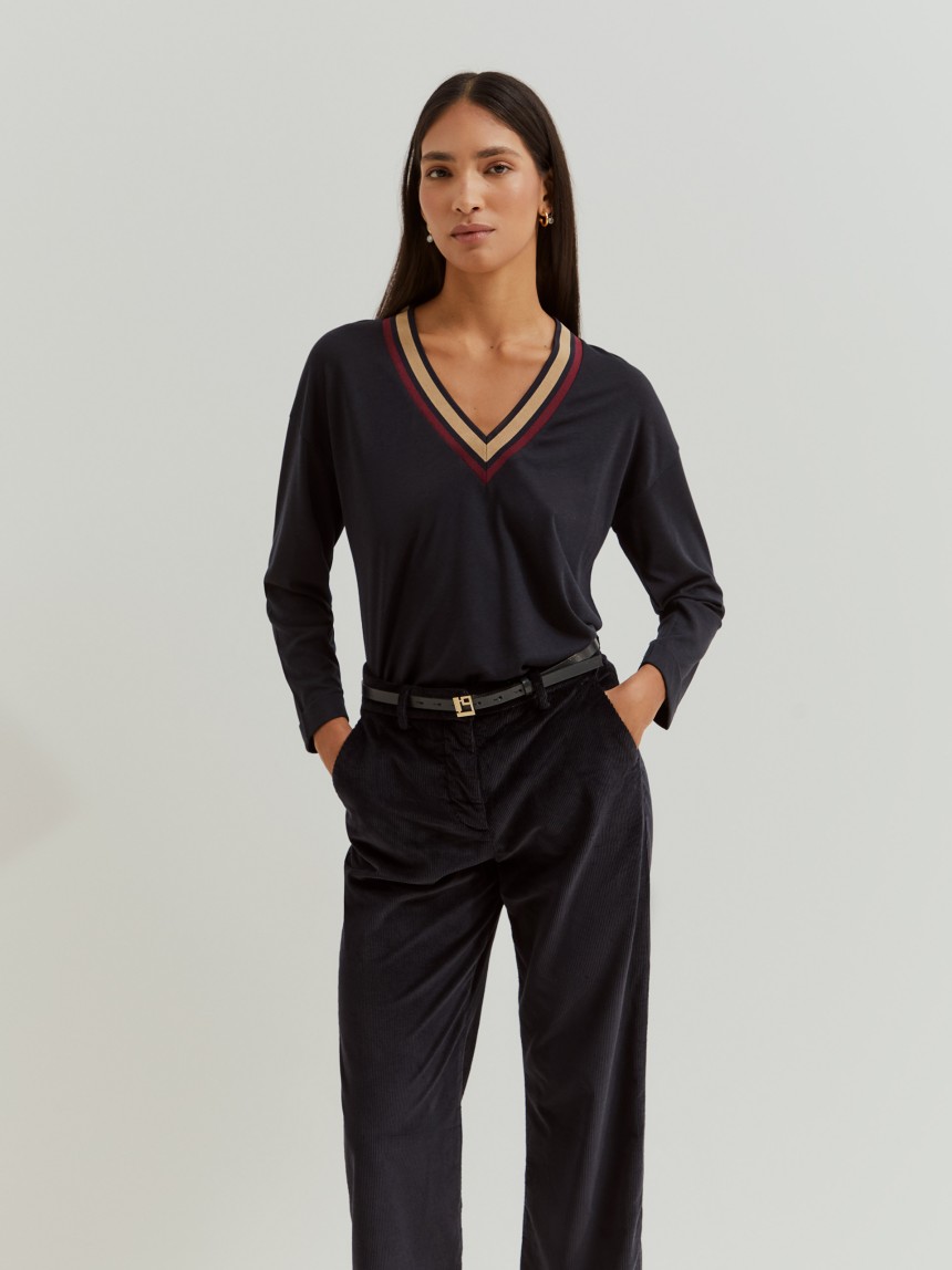 Lyocell and cotton sweater