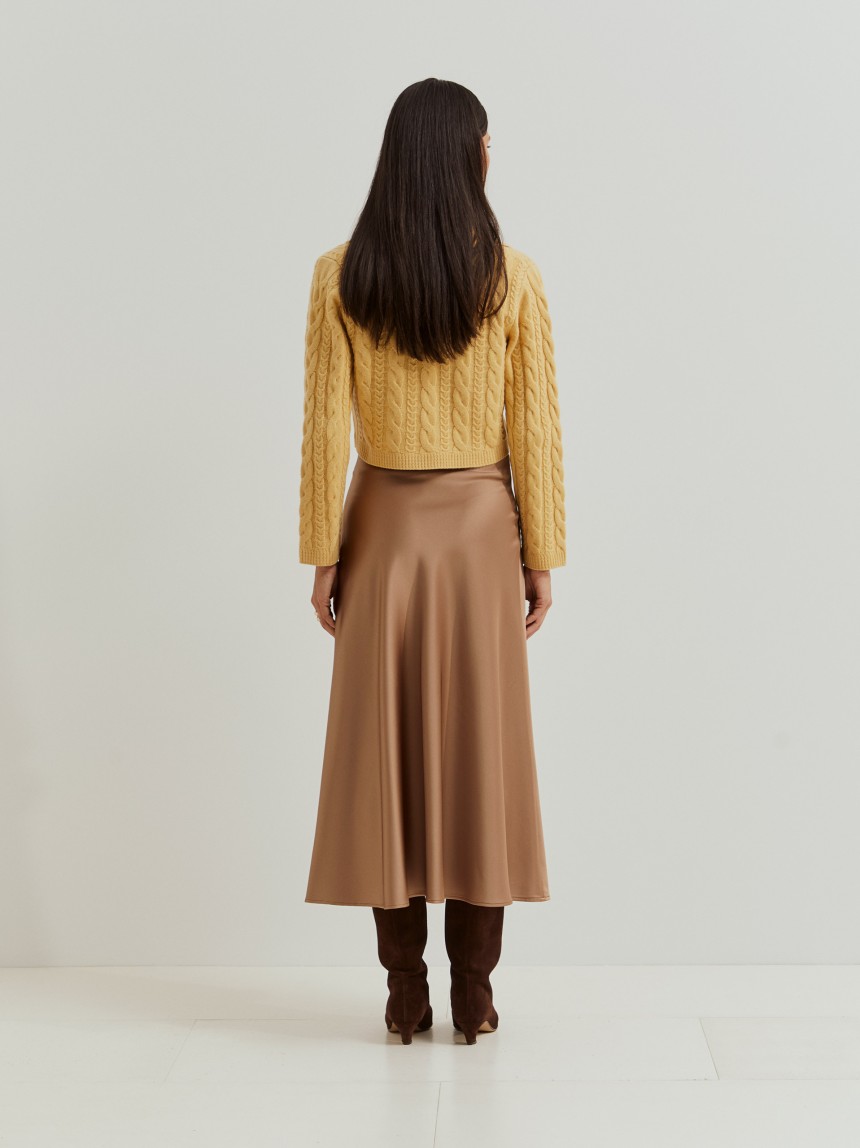 Saia midi acetinada