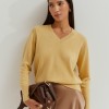 Camisola de lã decote em V Camisola de lã