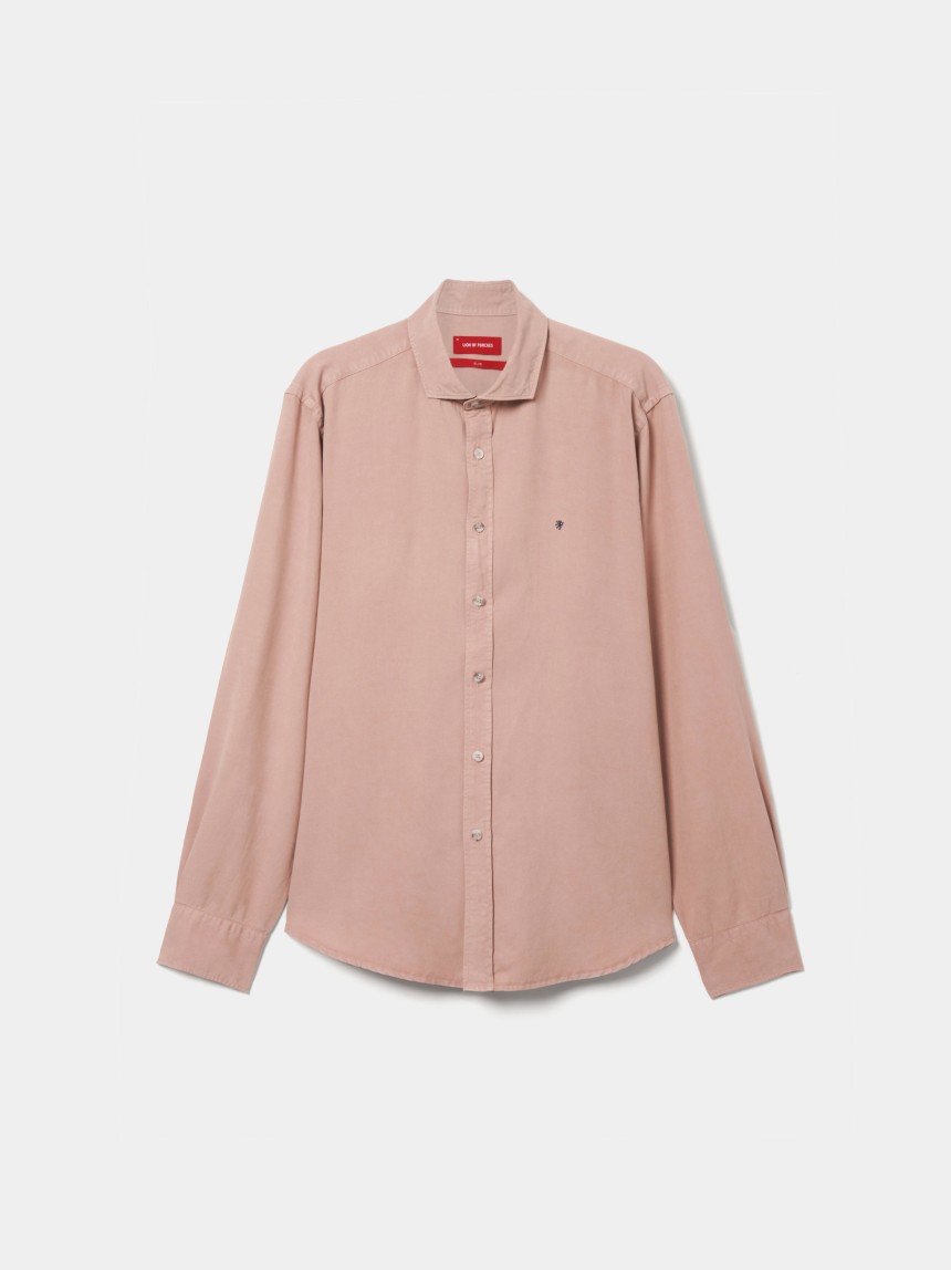 Camisa slim fit liocel e linho