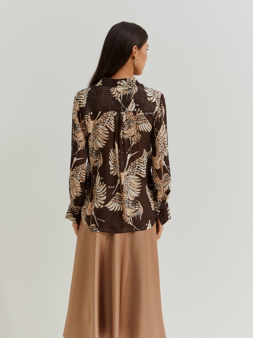 Camisa flu�da estampada