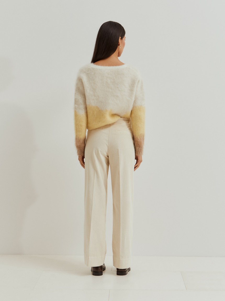 Wide leg corduroy pants