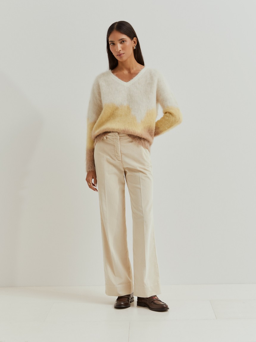 Wide leg corduroy pants
