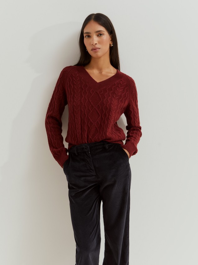 Wide leg corduroy pants