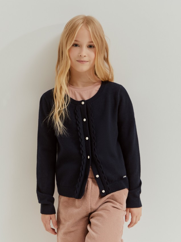 Wool and cashmere knit cardigan