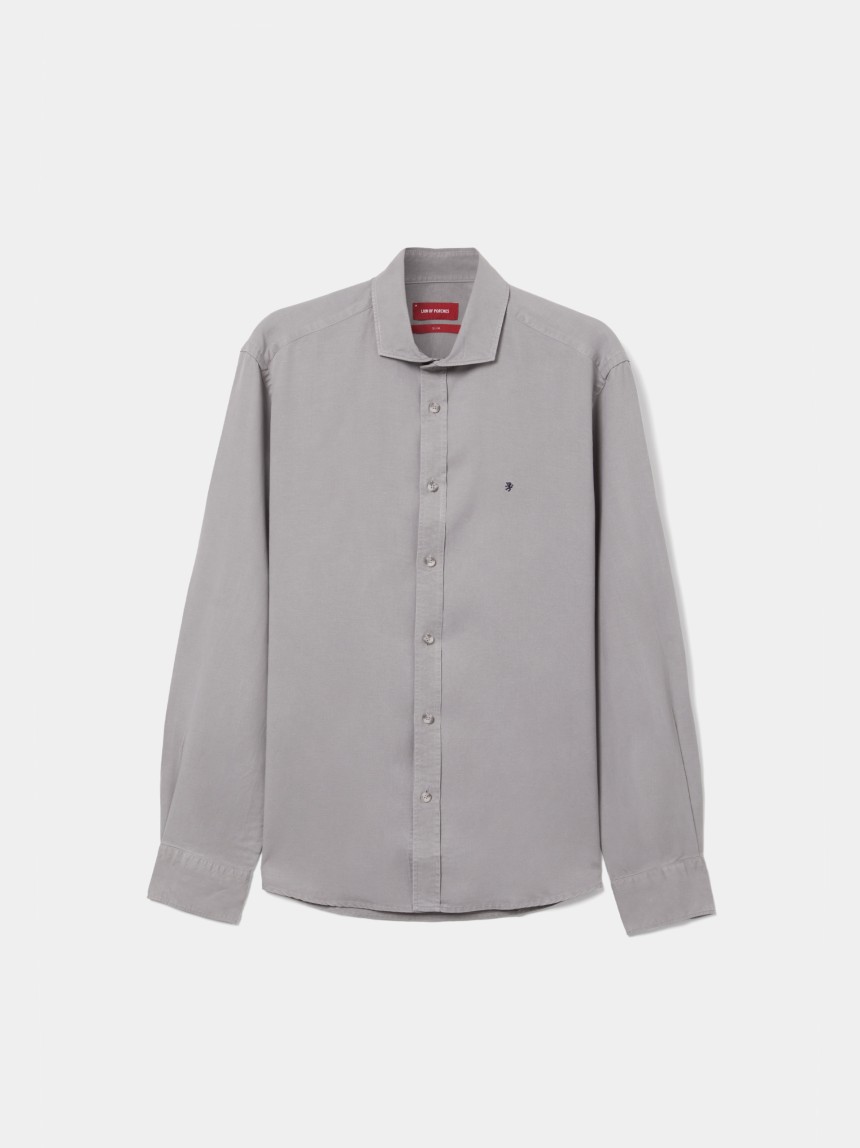 Slim fit shirt in lyocell and linen