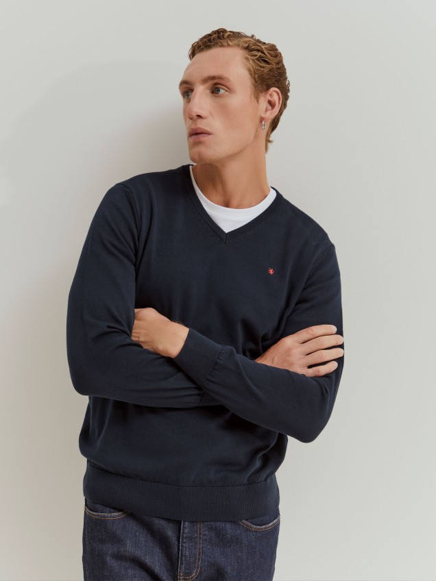 Pullover manga comprida em algodão