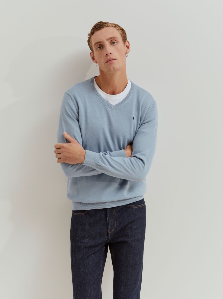 Pullover manga comprida em algodão