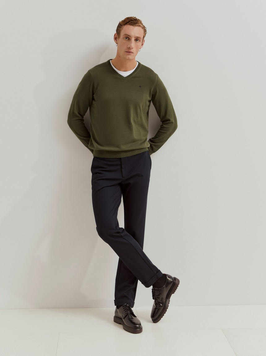 Pullover manga comprida em algod�o