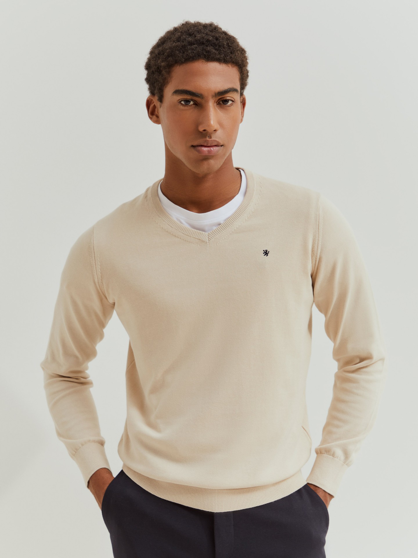 Pullover manga comprida em algodão