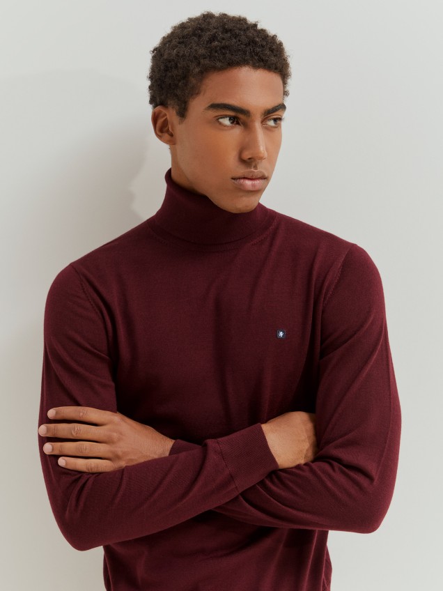 Jersey de cuello alto de lana merino