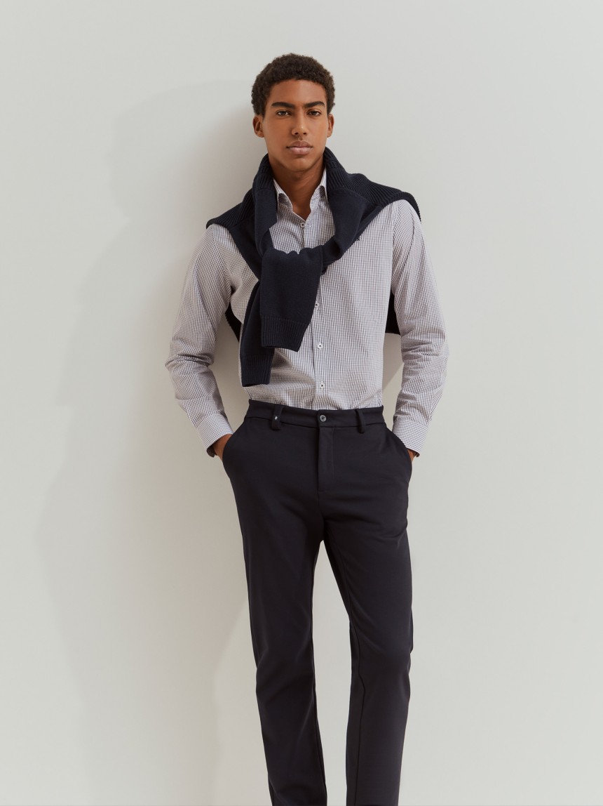 Camisa slim fit quadrados