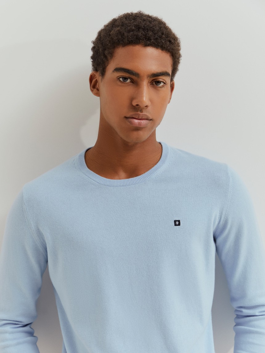 Camisola básica em algodão e caxemira
