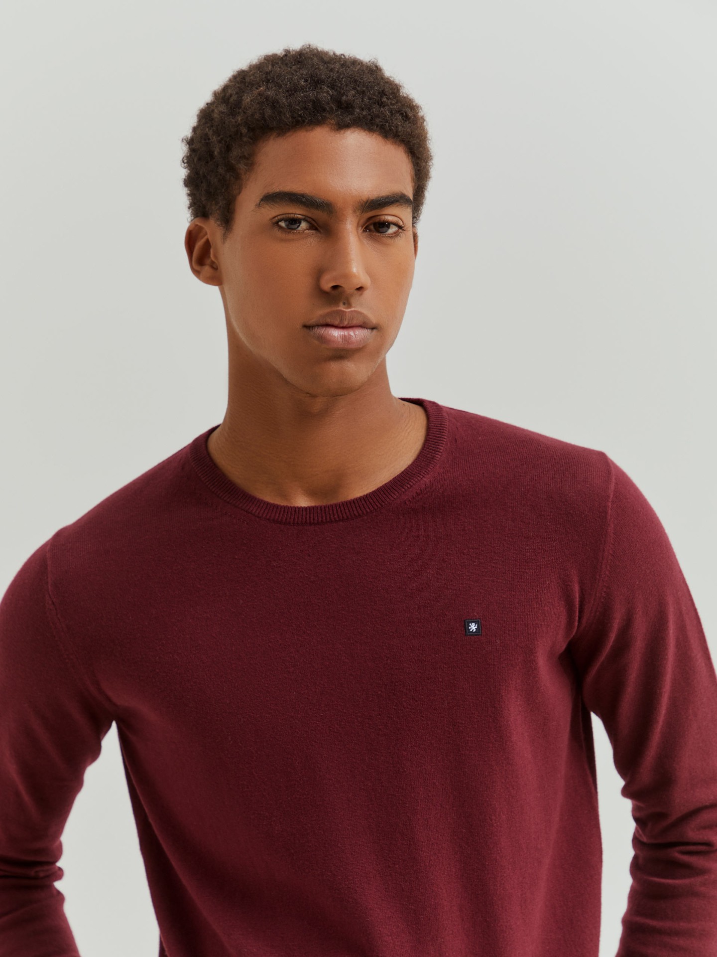 Camisola básica em algodão e caxemira