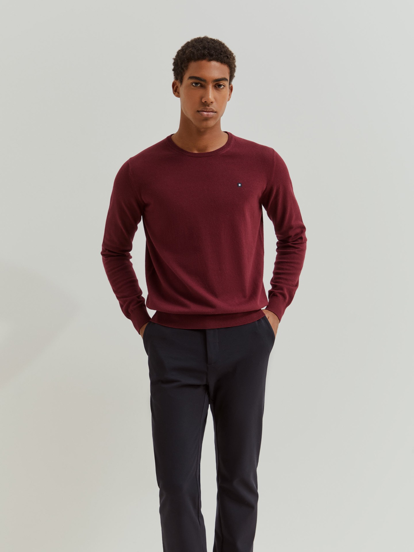 Camisola básica em algodão e caxemira