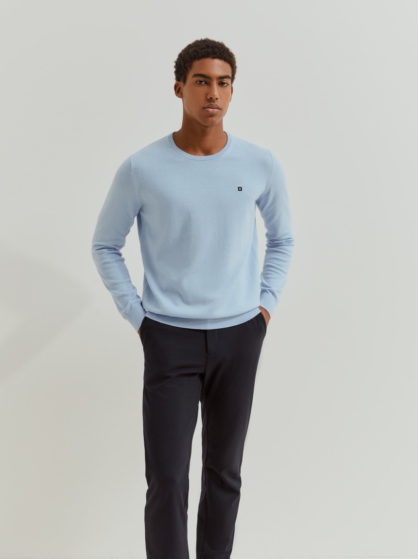 Camisola básica em algodão e caxemira