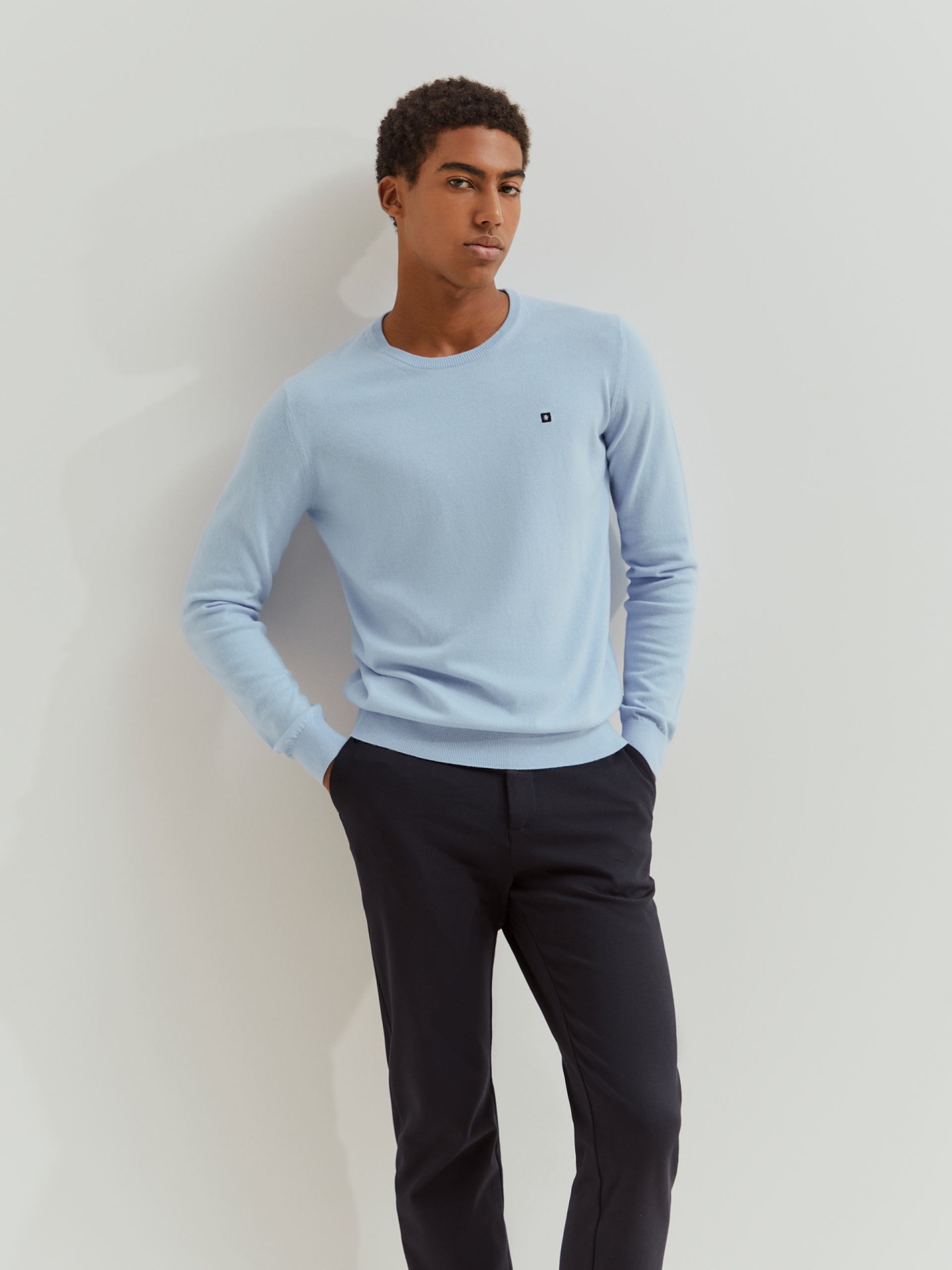 Camisola básica em algodão e caxemira