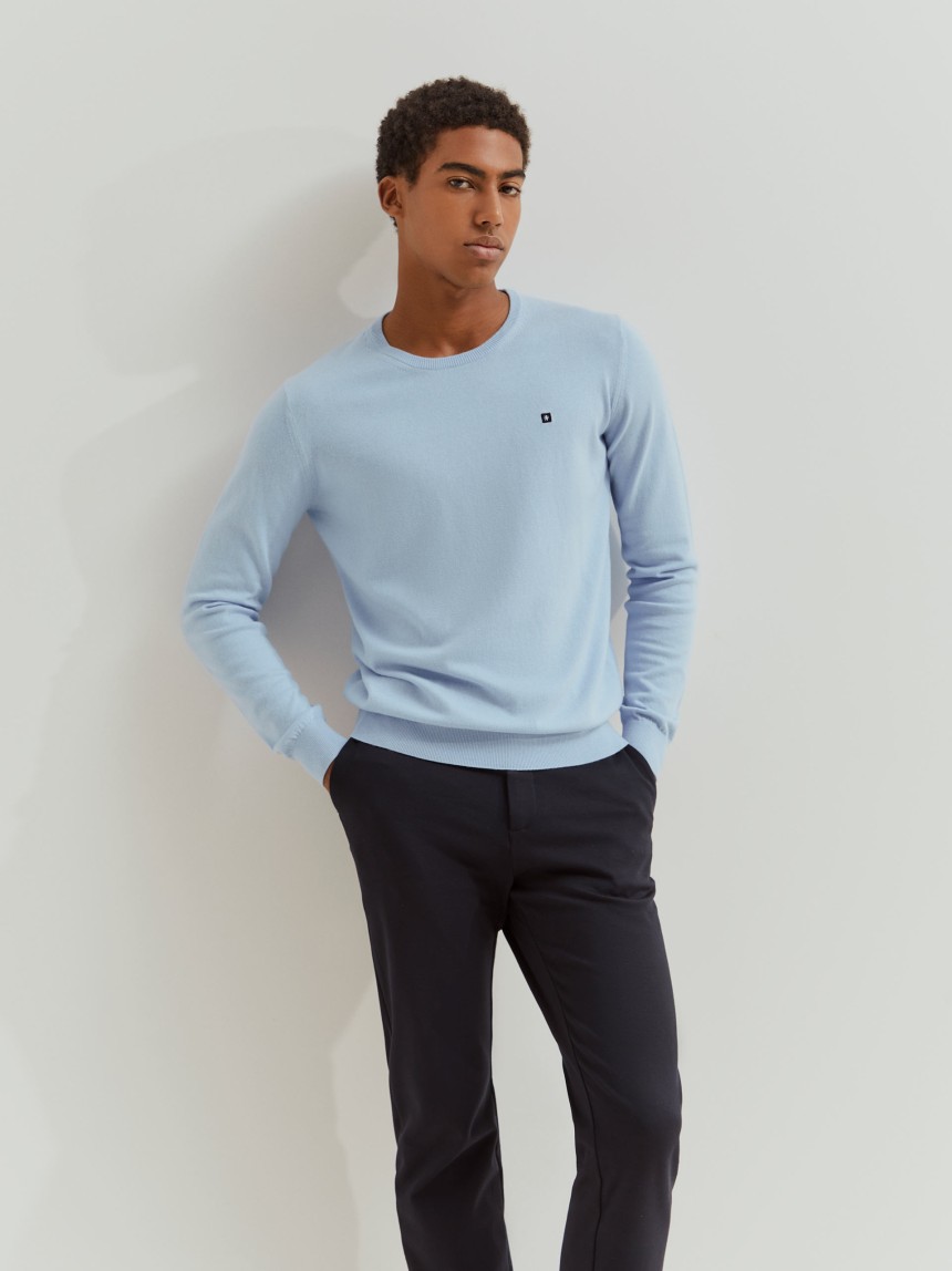 Camisola básica em algodão e caxemira