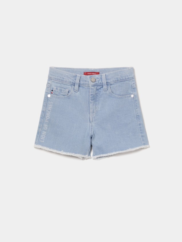 Calções denim com estampado