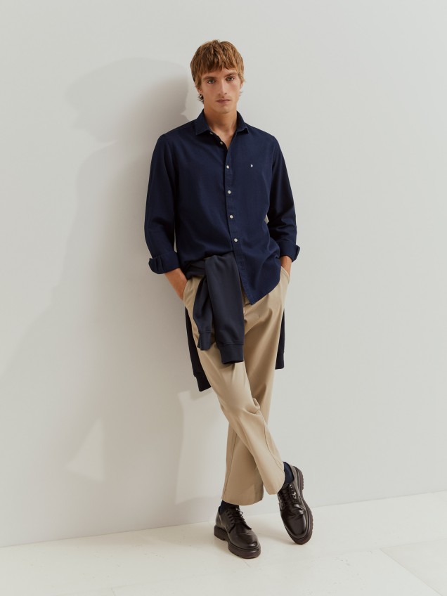 Camisa slim fit de algodão