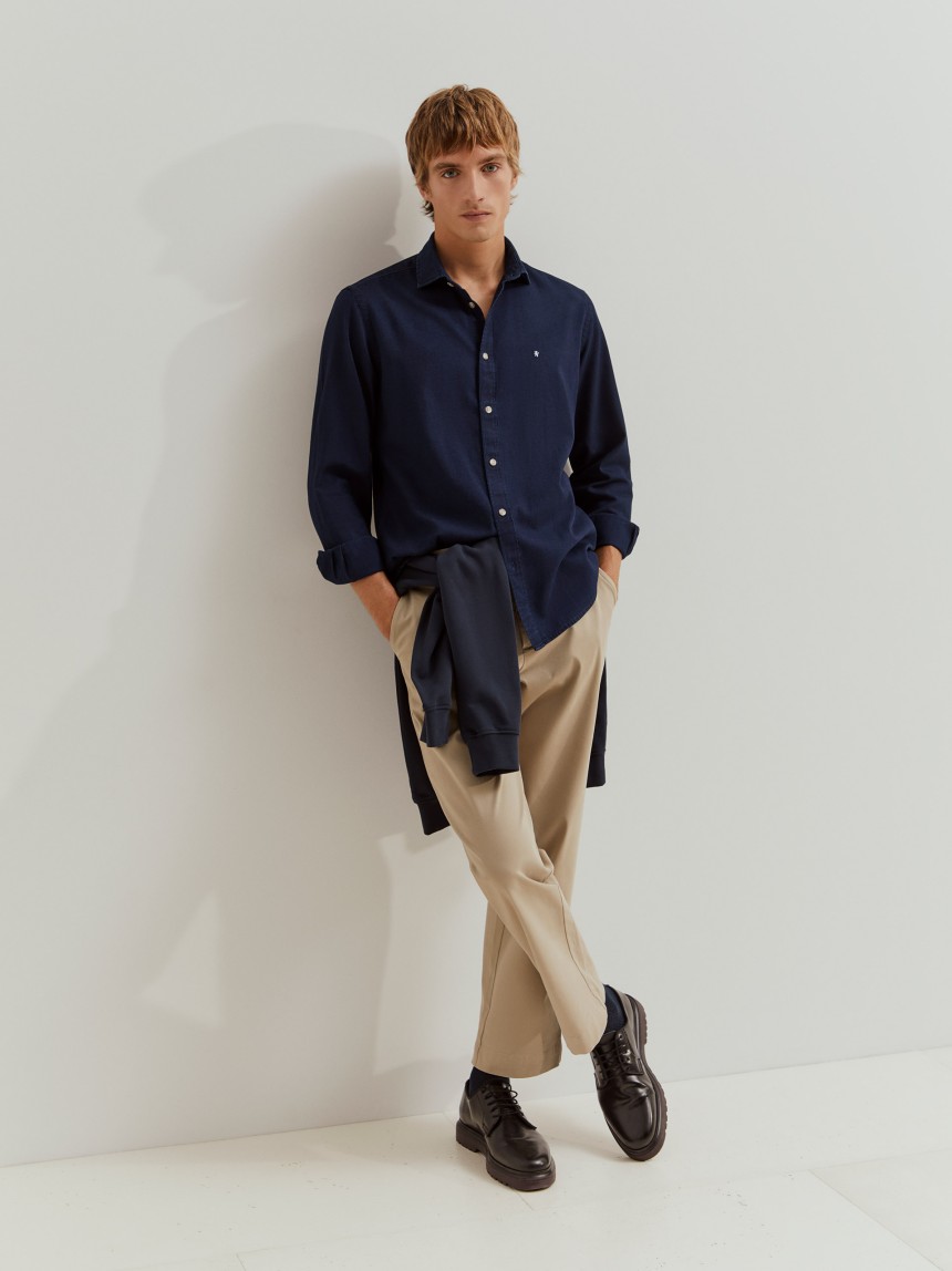 Camisa slim fit de algod�o