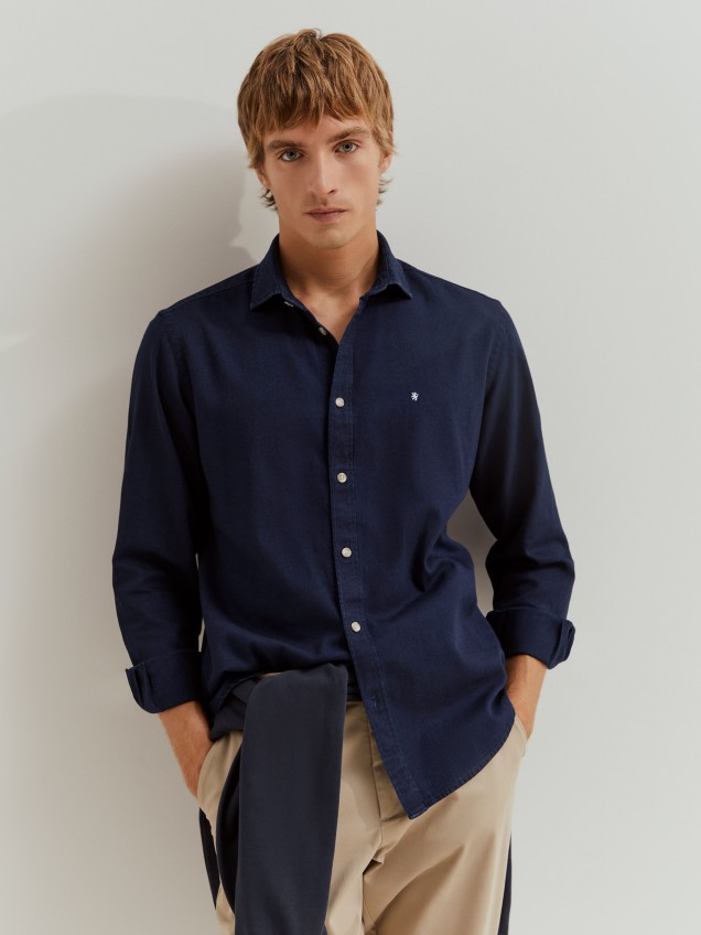 Camisa slim fit de algodão