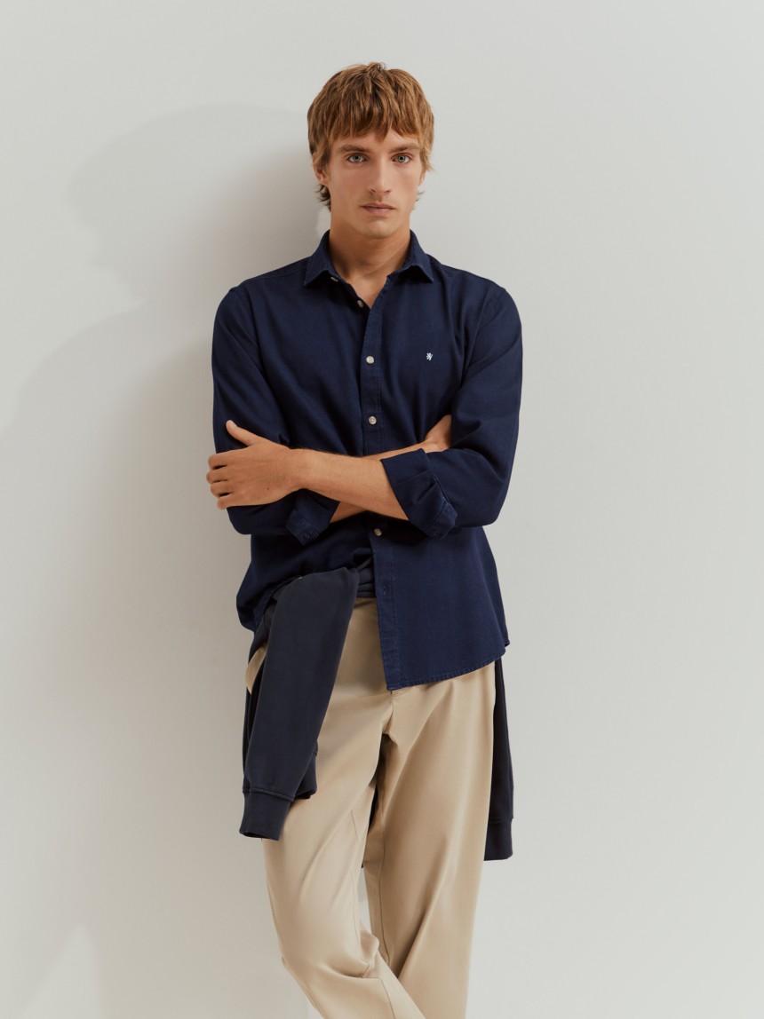 Camisa slim fit de algod�o