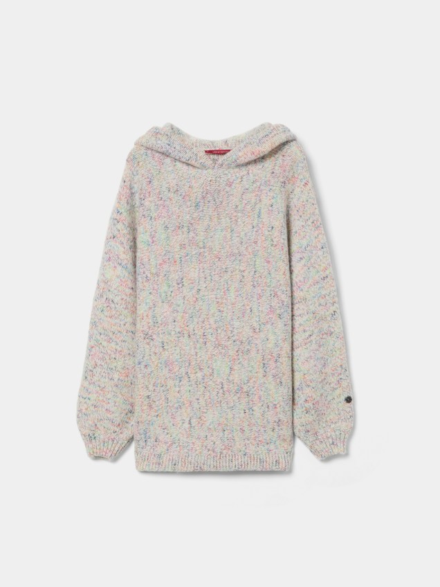 Capa multicolor em lã e algodão