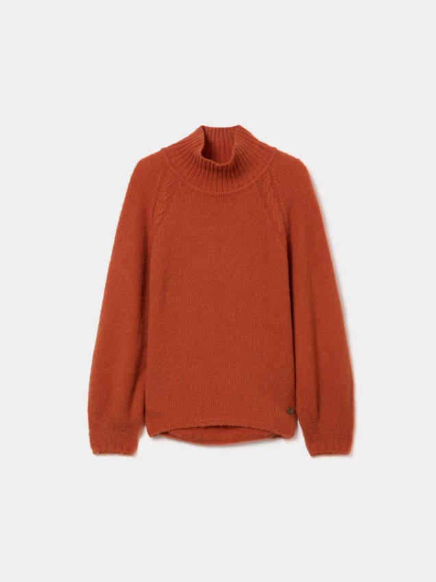 Camisola assim�trica de gola alta