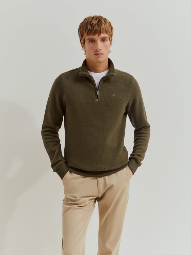 Camisola em malha texturada
