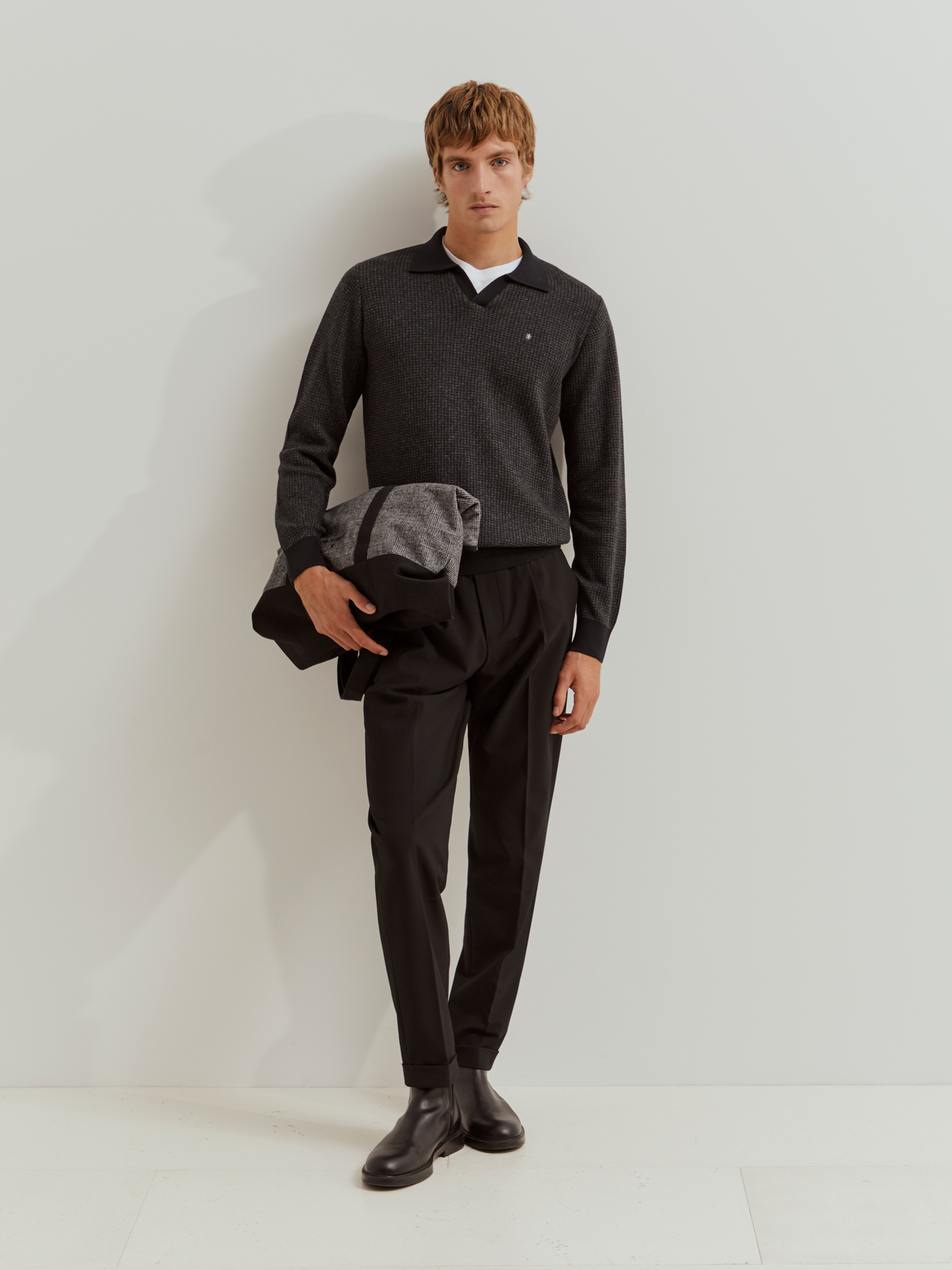 Polo malha bicolor