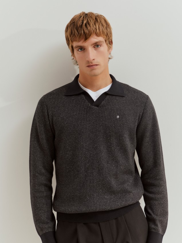 Polo malha bicolor