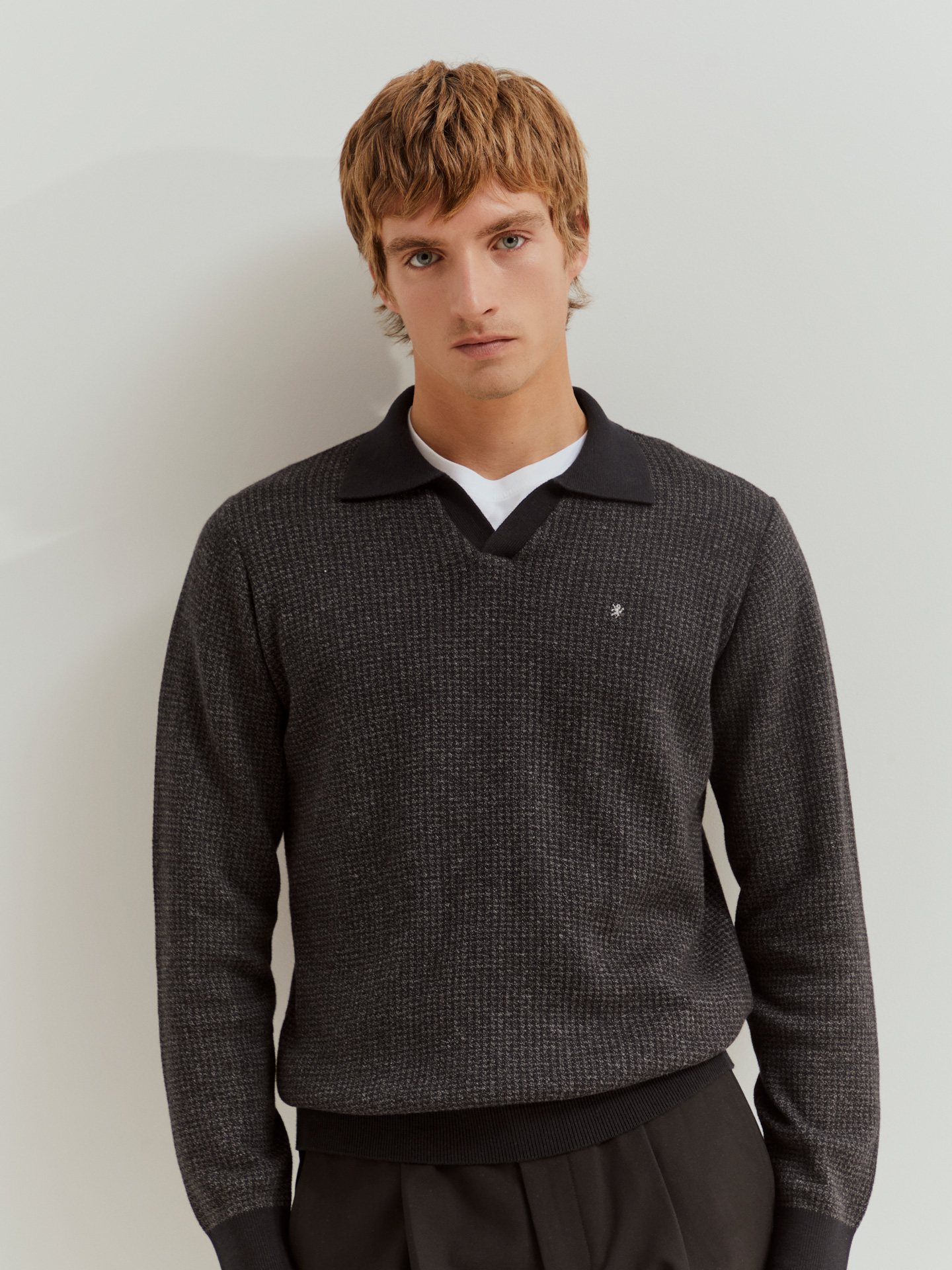 Polo malha bicolor