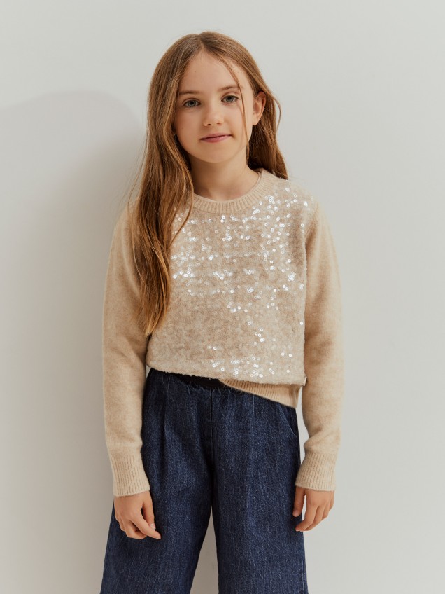 Camisola com lantejoulas