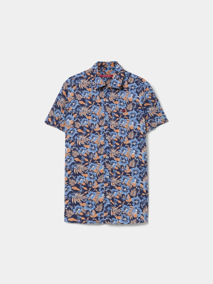 Camisa slim fit manga curta