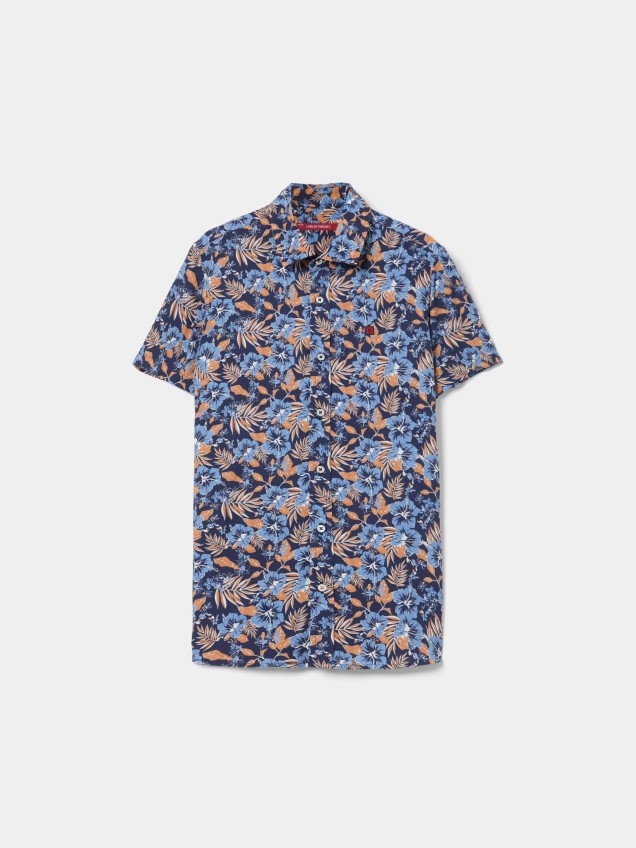 Camisa slim fit manga curta